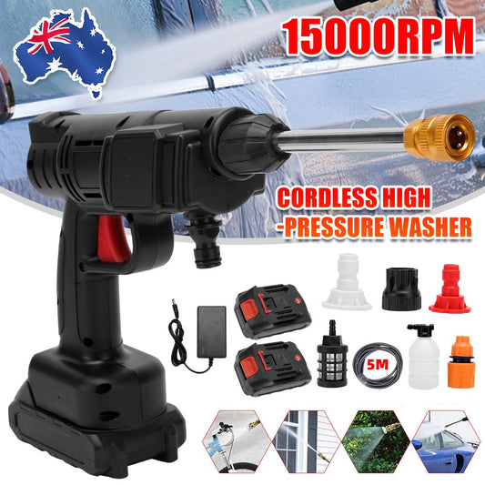 Down Under Deals™ Cordless Portable Electric High Pressure Washer Kit – Spray Gun Car & Surface Cleaner